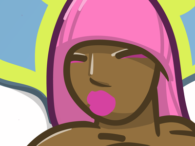 Pin Up Screen Shot african american hip hop pin up pink vector