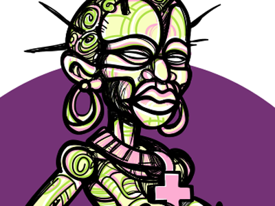 Neon Venus ethnic illustration lines neon personal vector venus work in progress