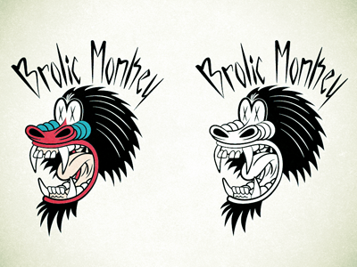 Brolic Monkey cartoon illustrator lifestyle brand logo mandrill vector