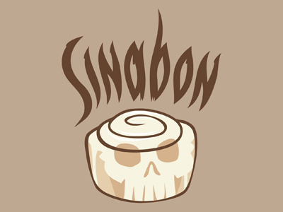Sinabon Logo cinnamon bun illustration lettering