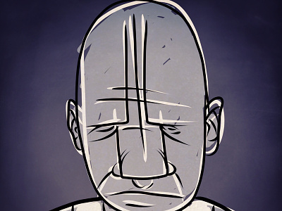 blue man asketch character dibujo digital drawing face illustration ilustración ipad