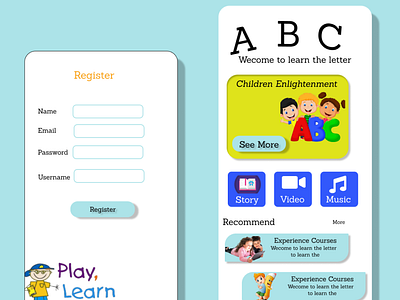 children Learning app app design ui uiux