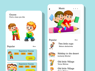 children learning app app design product ui uiux ux