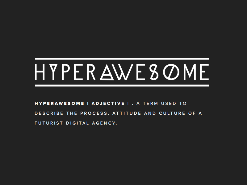 Hyperawesome hyperawesome logo logotype definition proxima nova alpine