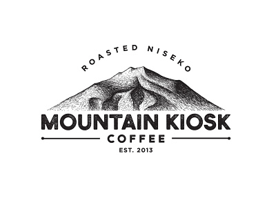 Mountain Kiosk Logo adventure branding design graphic design hand drawing lanscape logo mountain nature outdoor peak