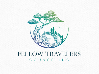 Fellow Travelers bonsay branding coaching counseling design graphic design life logo natural nature outdoor people therapy tree wellness