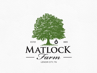 Beautiful Oak Tree Logo agriculture branding design farm graphic design hand drawing landscape logo nature oak tree