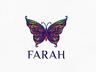 Colorful Butterfly Logo beauty brand branding butterfly colorful cosmetics design graphic design logo modern natural nature spa wellness