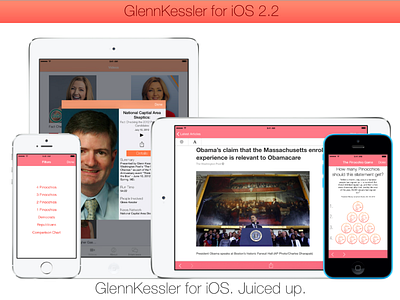 Introducing GlennKessler for iOS 2.2 app app store design fact checker filters game glenn kessler ios ipad iphone ui ux