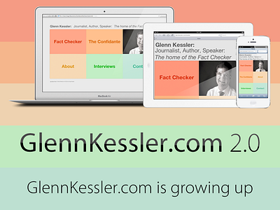 GlennKessler.com 2.0 is here 2.0 design glenn ios ipad iphone journalist kessler launch ui ux website
