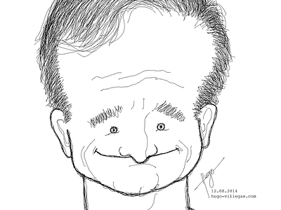 Robin Williams (R.I.P.) art work bw illustration robin williams