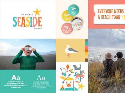 Seaside, Oregon branding branding design illustration logo seaside typography