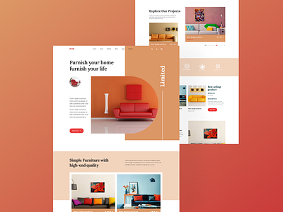 Furniture Landing Page. branding clean color creative design furniture furniture landing page graphic design graphicdesign landingpage modern trending ui uidesign ux webdesign