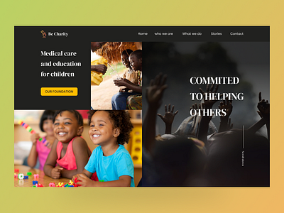 Charity Web Header Design charity charity fund charity header child community connection donate donation fundraise fundraiser ngo nonprofit poor sharmin support web ui website