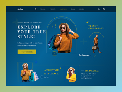 Fashion Landing Page branding clear clothes creative dress ecommerce fashion fashion landing page header hero home page landing page modern online store outfit products style ui design webdesign website