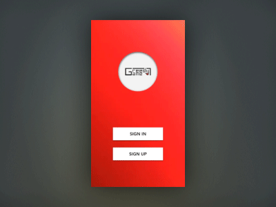 GreedyGame App Login Screen android app bold interaction login material design mockup red sign in sign up ui user interface