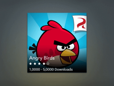 Hover state on game tile angry birds dark downloads game hover icon play store rating
