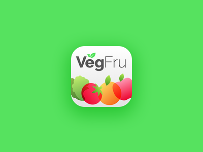 VegFru App Icon app bright colours fruits green icon vegetables