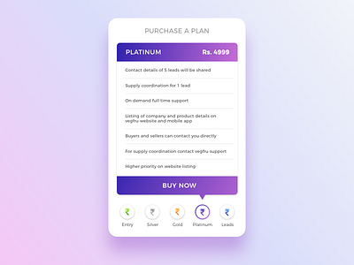 Pricing Table for VegFru