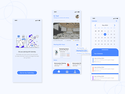 Calendar schedule and meeting calendar graphic design meeting schedule ui