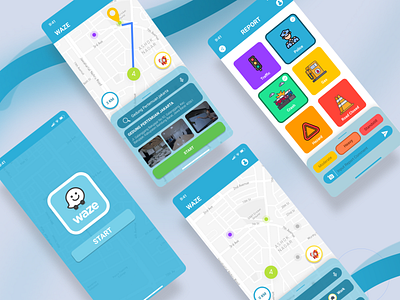 WAZE Redesign direction graphic design ui waze