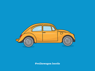 Volkswagen Beetle | Flat Illustration car cars color digital illustration dribbble flat illustration illustration illustration art illustration design minimal