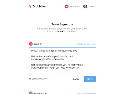 Team Signature drubbbler feature