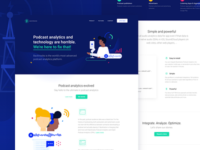 🎧✨ Backtracks illustrations landing page podcast