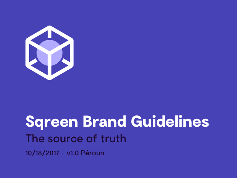 Sqreen Brand Guidelines book brand happy slides
