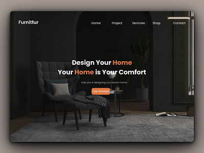 Furniture Landing Page design landing page mobile app ui website