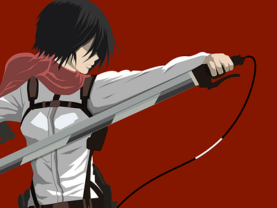 Mikasa from Attack on Titan - Artwork