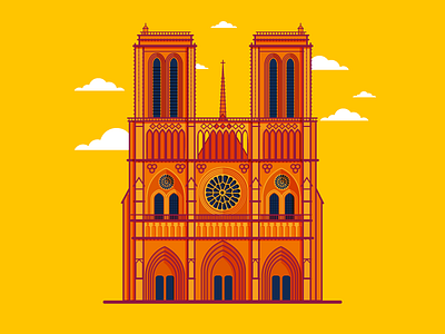 Notre-Dame de Paris building church color gothic illustration notre dame paris quasimodo