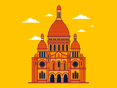 Sacré-Cœur, Paris architecture beautiful church city illustration montmartre paris sacré cœur travel