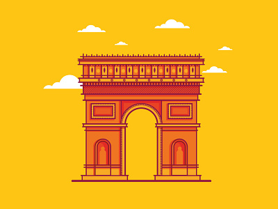arch of triumph arch of triumph architecture building champs élysées city illustration love paris travel