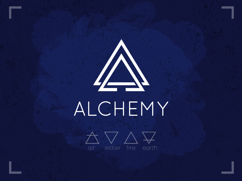 Logo Alchemy mystic element earth fire water air loft logo alchemy