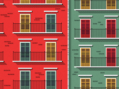 Building architecture building green illustration italy palermo red sicily travel