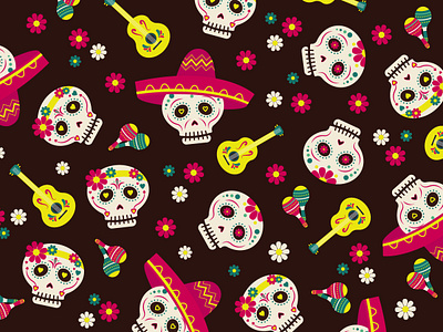 Dia de los muertos coco color day of the dead dia de los muertos die de muertos festival guitar halloween mexico music pattern skeleton skull