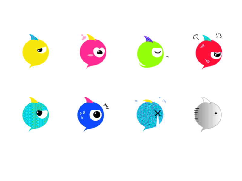 Little Monster Stickers 1 animation app branding clean design icon illustration illustrator minimal mobile ui vector web website