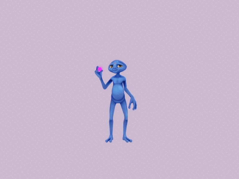 E.T. 3d alien animation app ar character et gif maya