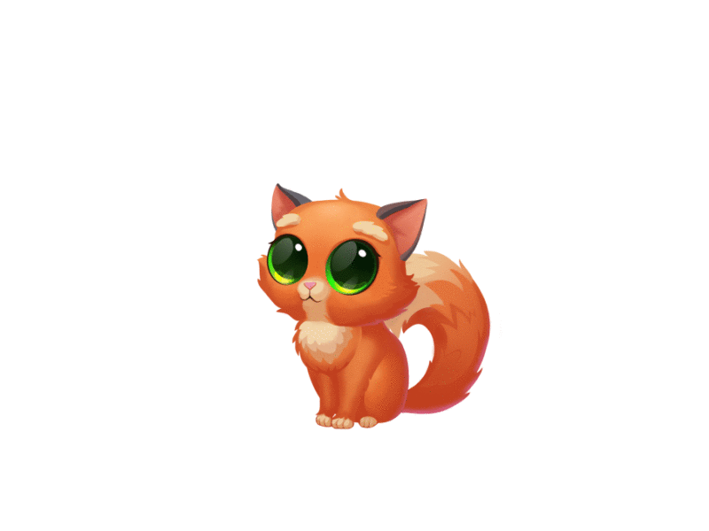 Kitty 2d animation cat character cute cutie kitty