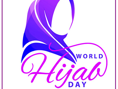 World Hijab day 3d branding graphic design logo