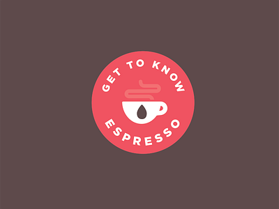 Espresso Badge badge brown coffee coffee cup coffee shop coffeeshop drip drop espresso logo logotype round