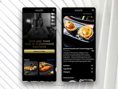 A Mobile Website Design For A Fine Dining Restaurant ui ux ux design