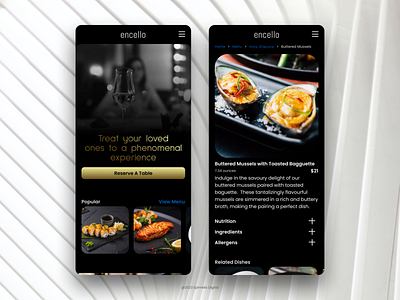 A Mobile Website Design For A Fine Dining Restaurant