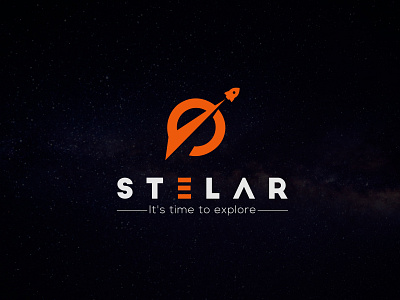 STELAR logo, Rocket, Moon