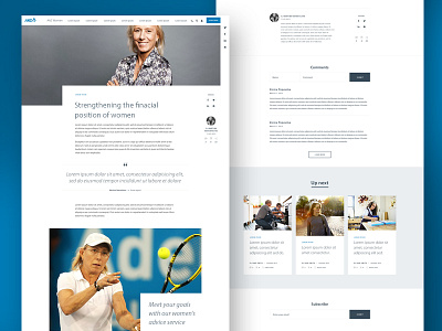 ANZ Women Article Page article bank editorial layout template