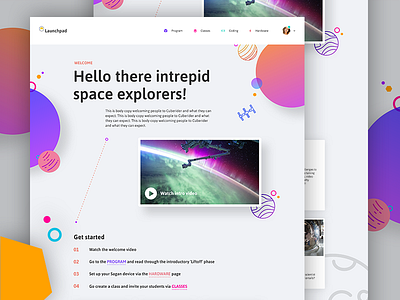 Space themed site design