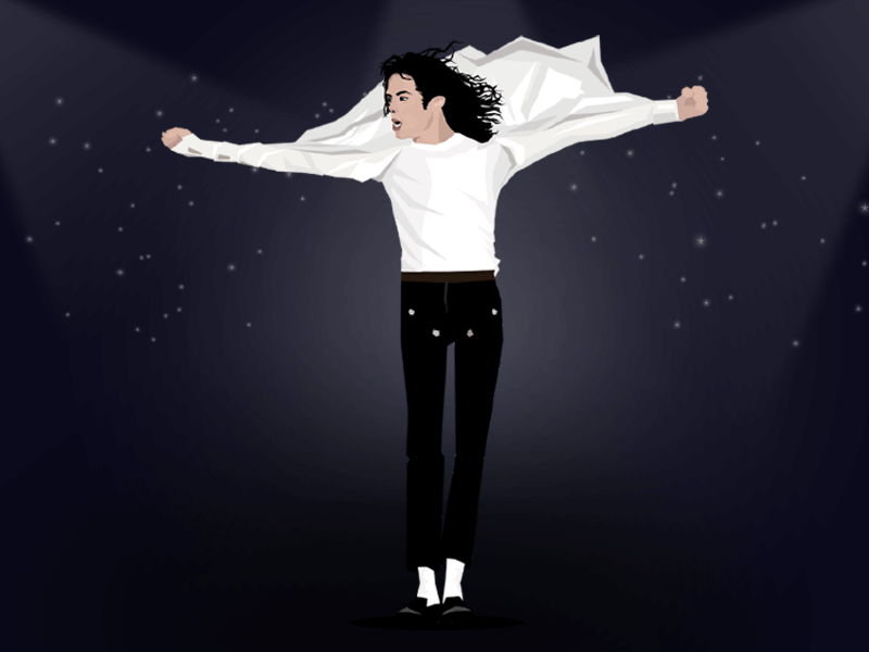 Michael Jackson @ Super Bowl 1993 animation black and white illustration michael jackson music pop show super bowl wind
