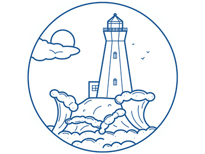 Lighthouse drawing line