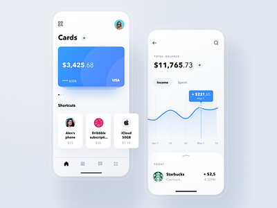 Mobile banking app banking card design finance income ios iosapp iphone mobile mobileapp payments savings sketch spendings ui ux